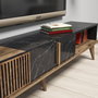 Hanah Home Milan Juego de Muebles para Sala de Estar Nogal y Negro